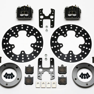 Wilwood Dynalite Single Floater Front Drag Kit Drilled P&S Anglia Spindle Mount Wheel