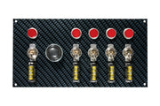 Moroso Toggle Switch Panel - Dash Mount - 4in x 7.75in - Grey/Black Fiber Design