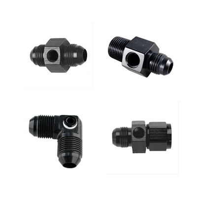 Fragola -8AN Male 90 w/ 1/8 FPT Port - Black