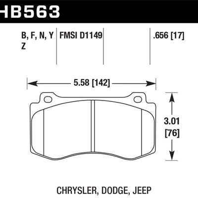 Hawk 12-20 Challenger/Charger 06-10 Grand Cherokee SRT8 DTC-60 Motorsports Front Brake Pads