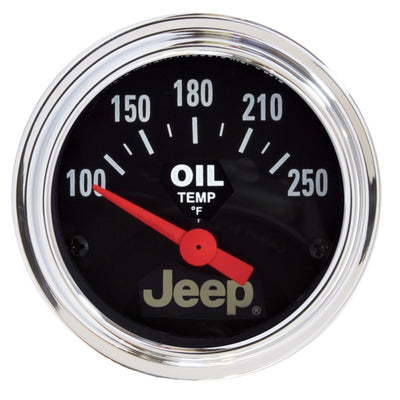 Autometer Jeep 52.4mm Short Sweep Electronic 100-250 Def F Oil Temperature Gauge