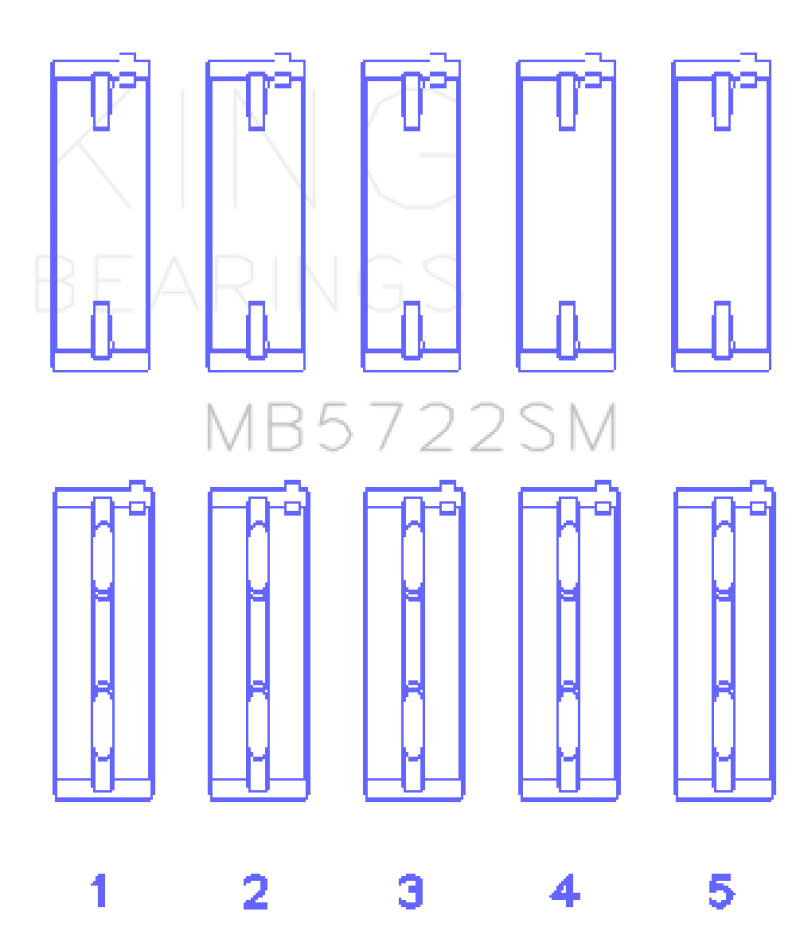 King Engine Bearings Mitsubishi 2007+ 4B11T Turbo EVO X (Size +0.25mm) Crankshaft Main Bearing Set