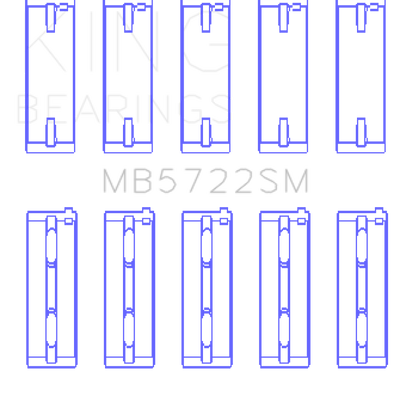 King Engine Bearings Mitsubishi 2007+ 4B11T Turbo EVO X (Size +0.25mm) Crankshaft Main Bearing Set