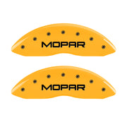 MGP 4 Caliper Covers Engraved Front & Rear Mopar Yellow Finish Black Char 2006 Dodge Charger