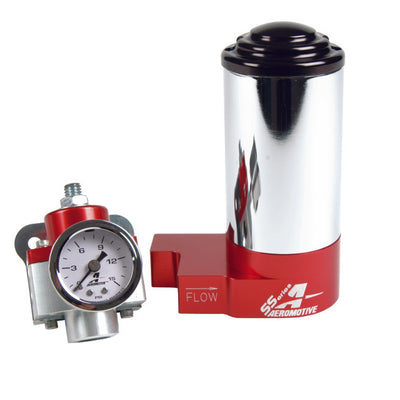 Aeromotive SS Carbureted Pump Reg Gauge Kit - AN Style Ports