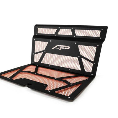 Agency Power 14-18 Polaris RZR XP 1000 / XP Turbo Vented Engine Cover - Matte Black/Orange Mesh