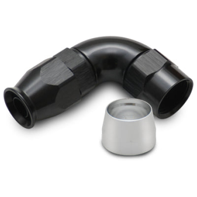 Vibrant -6AN 90 Degree Elbow Hose End Fitting for PTFE Lined Hose