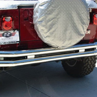 Rampage 1976-1983 Jeep CJ5 Double Tube Rear Bumper w/Hitch Receiver - Stainless