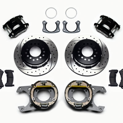 Wilwood D154 P/S Park Brake Kit Drilled New Big Ford 2.50in Off Front Mount