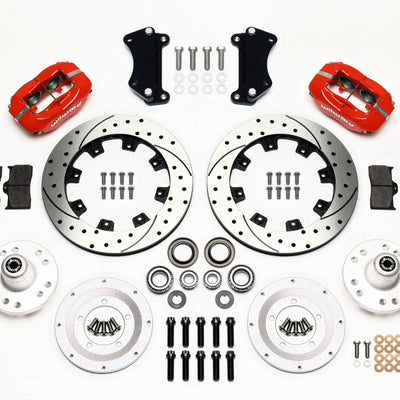 Wilwood Forged Dynalite Front Kit 12.19in Drilled Red Heidts Tri -5 2 inch Drop Spindle