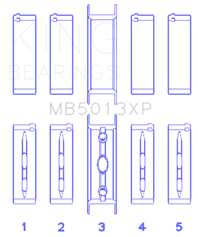 King Engine Bearings Chevy LS1 / LS6 / LS3 (Size 011) Performance Main Bearing Set