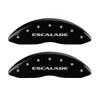 MGP 4 Caliper Covers Engraved Front Escalade Engraved Rear EXT Black finish silver ch
