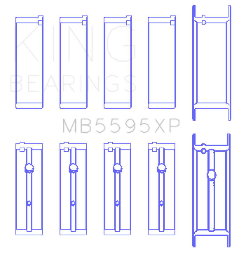 King Engine Bearings Nissan KA-24DE (Size 0.50 Oversized) Performance Main Bearing Set
