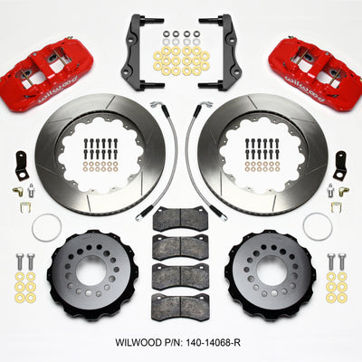 Wilwood AERO4 Rear Kit 14.25in Red 2014-Up Challenger w/Lines