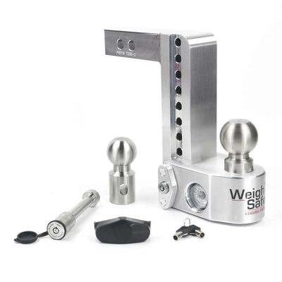 Weigh Safe 8in Drop Hitch w/Built-in Scale & 2in Shank (10K/12.5K GTWR) w/WS05 - Aluminum