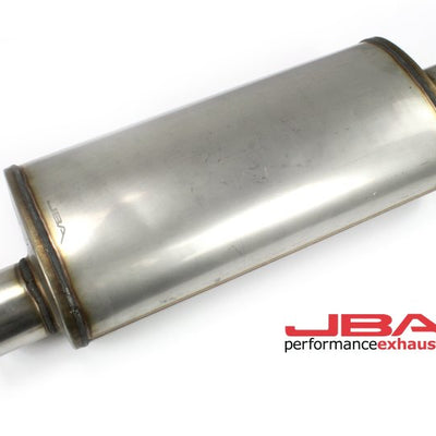 JBA Universal Chambered Style 304SS Muffler 18x8x5 3in Inlet Diameter Offset/Center