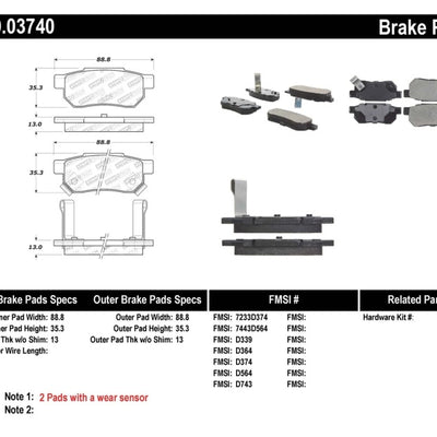StopTech Performance 90-01 Integra (exc. Type R)/90-93 Civic EX Coupe w rear disc & abs/99-00 Civic