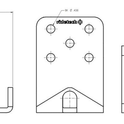 Ridetech Bolt-On Under Frame Bracket Black Powdercoat