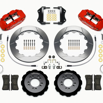 Wilwood Narrow Superlite 6R Front Hat Kit 12.88in Red 2013-Up Ford Focus ST w/ Lines