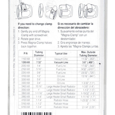 Spectre Magna-Clamp Hose Clamps 7/32in. (2 Pack) - Red/Blue
