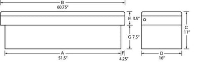 Tradesman Aluminum Economy Cross Bed Low-Profile Truck Tool Box (60in.) - Black