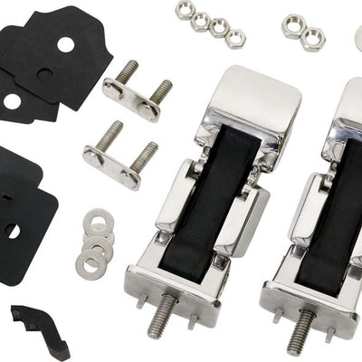 Kentrol 07-18 Jeep Wrangler JK Hood Catch Pair- Polished Silver