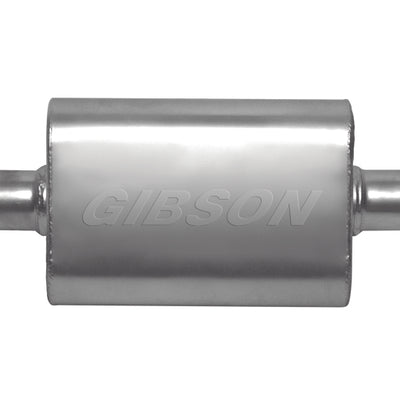 Gibson CFT Superflow Center/Center Oval Muffler - 4x9x13in/2.25in Inlet/2.25in Outlet - Stainless