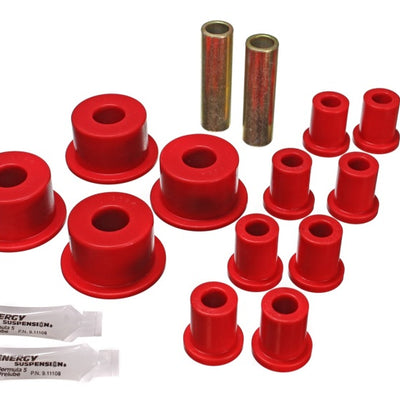 Energy Suspension 65-72 Dodge Charger (w/ 2in Main Eye) Red Rear Leaf Spring Bushing Set