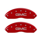MGP 4 Caliper Covers Engraved Front & Rear GMC Red finish silver ch