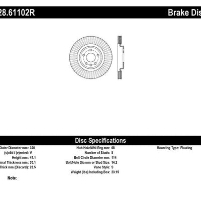 StopTech Drilled Sport Brake Rotor