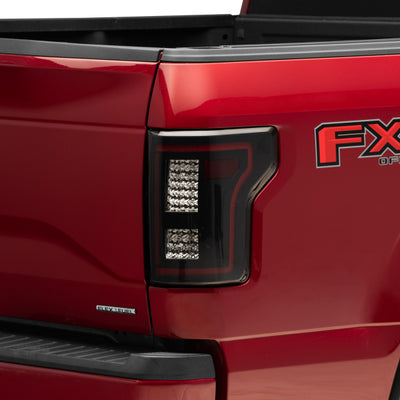 Raxiom 15-17 Ford F-150 w/Non-BLIS LED Tail Lights Sequential Turn Signals- Blk Hsng (Smoked Lens)