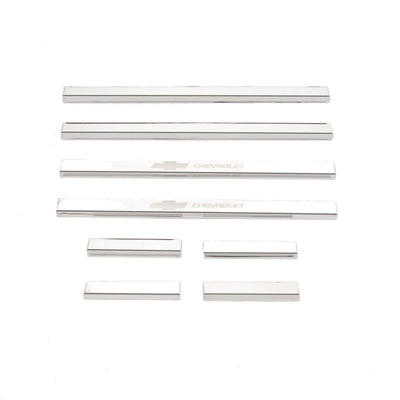 Putco 14-18 Chevy Silv LD - Double Cab w/ CHEVROLET Etching (8pcs) SS Door Sills