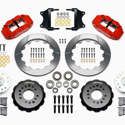 Wilwood Narrow Superlite 6R Front Hub Kit 12.88in Red Heidts Tri -5 2 inch Drop Spindle