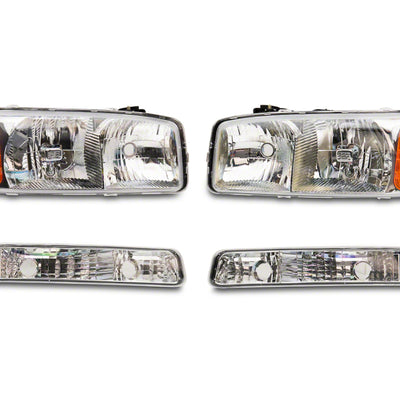 Raxiom 99-06 GMC Sierra 1500 Axial Series OEM Crystal Rep Headlights- Chrome Housing (Clear Lens)