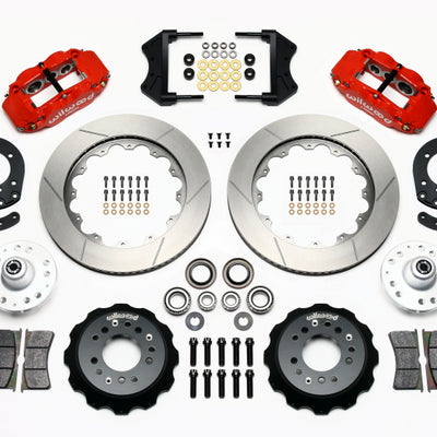 Wilwood Narrow Superlite 6R Front Hub Kit 14.00in Red 1965-1969 Mustang Drum Spindle