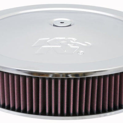 K&N Round Air Filter Assembly 12in ID / 3.063in Height / 5.125in Neck Flange / 7/8in Drop Base