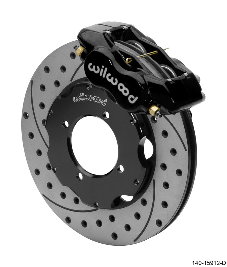 Wilwood Dynalite Front Big Brake Kit 11.00in SRP Drilled & Slotted Rotors - Black