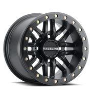 Raceline A91B Ryno 15x10in / 4x156 BP / 0mm Offset / 132.5mm Bore - Satin Black Beadlock Wheel