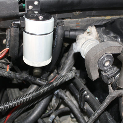 J&L 99-04 Ford Lightning Passenger Side Oil Separator 3.0 - Clear Anodized