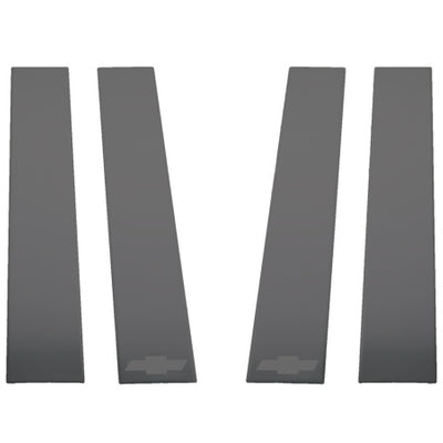 Putco 2020 Chevy Silv HD 2500/3500 - Chevrolet Bow Tie Etching (6pcs) Black Platinum Pillar Posts