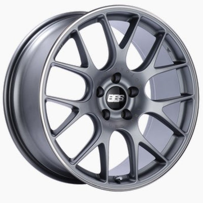 BBS CH-R 19x8.5 5x112 ET32 Satin Titanium Polished Rim Protector Wheel -82mm PFS/Clip Required