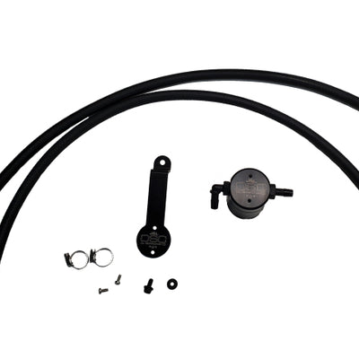 J&amp;L 18-24 Toyota Camry 3.5L V6 Oil Separator 3.0 Passenger Side - Black Anodized