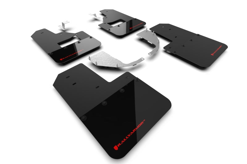 Rally Armor 21-25 Ford Bronco (Steel Bmpr + RB - NO Rptr/Sprt) Blk Mud Flap w/Red Logo