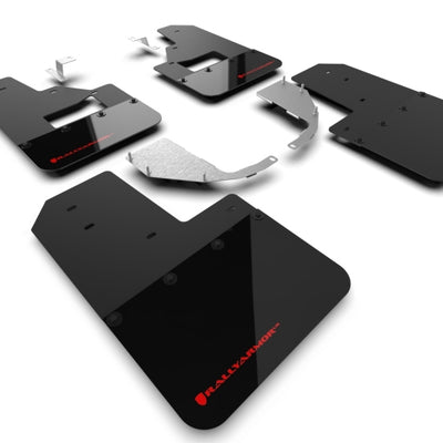 Rally Armor 21-24 Ford Bronco (Steel Bmpr + RB - NO Rptr/Sprt) Blk Mud Flap w/Red Logo