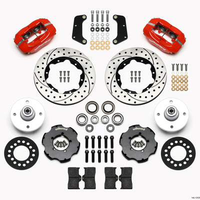 Wilwood Forged Dynalite Front Kit 10.75in Drilled Red 64-65 Mustang 6 Cylinder 4-lug