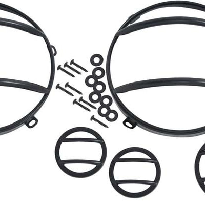 Kentrol 07-18 Jeep Wrangler JK Headlight/Marker Cover Set 6 Pieces - Powdercoat Black