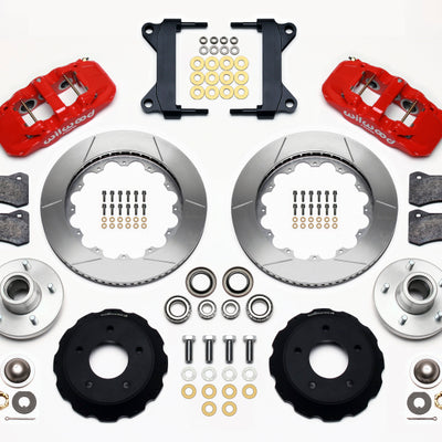 Wilwood AERO6 Front Hub Kit 14.00-Red Chevy C-10 60-87 CPP Drop Spindle