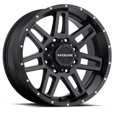 Raceline 931B Injector 20x9in / 8x170 BP / 12mm Offset / 125.2mm Bore - Satin Black Wheel