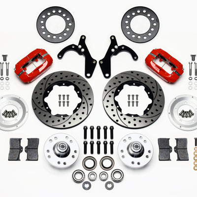 Wilwood Forged Dynalite Front Kit 11.00in Drill-Red 55-57 Chevy