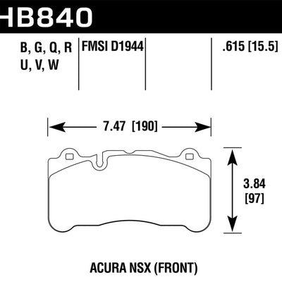 Hawk 2017 Acura NSX DTC-60 Street Front Brake Pads